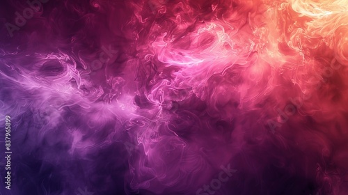 An abstract background featuring swirling smoke in shades of purple  pink  and orange