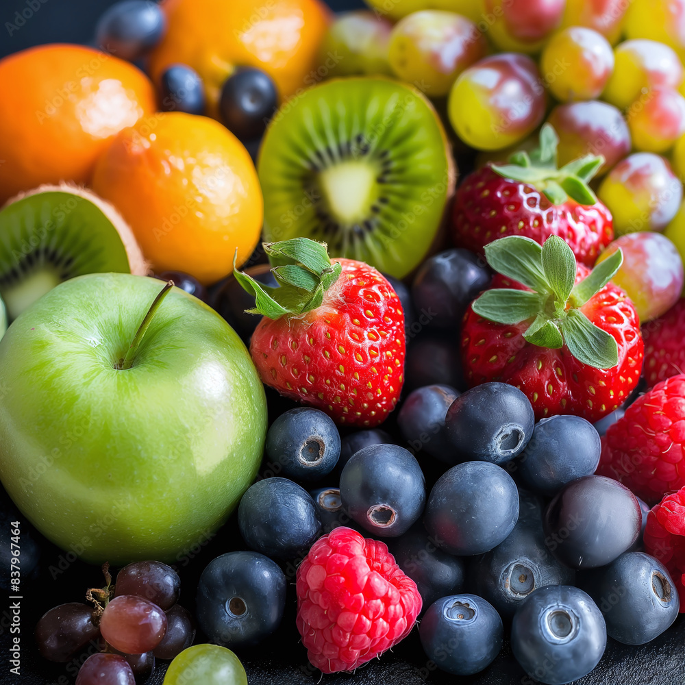 Fresh mixed fruits close-up Fresh mixed fruits close-up