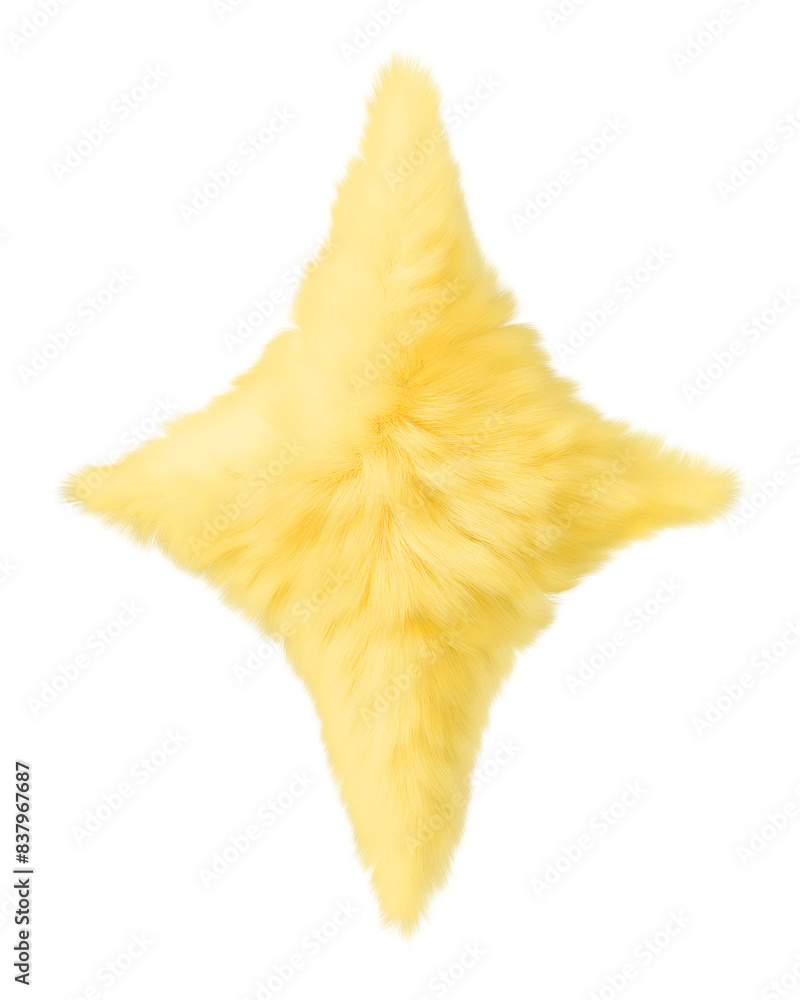 Fototapeta premium Yellow blink png fluffy 3D shape, transparent background