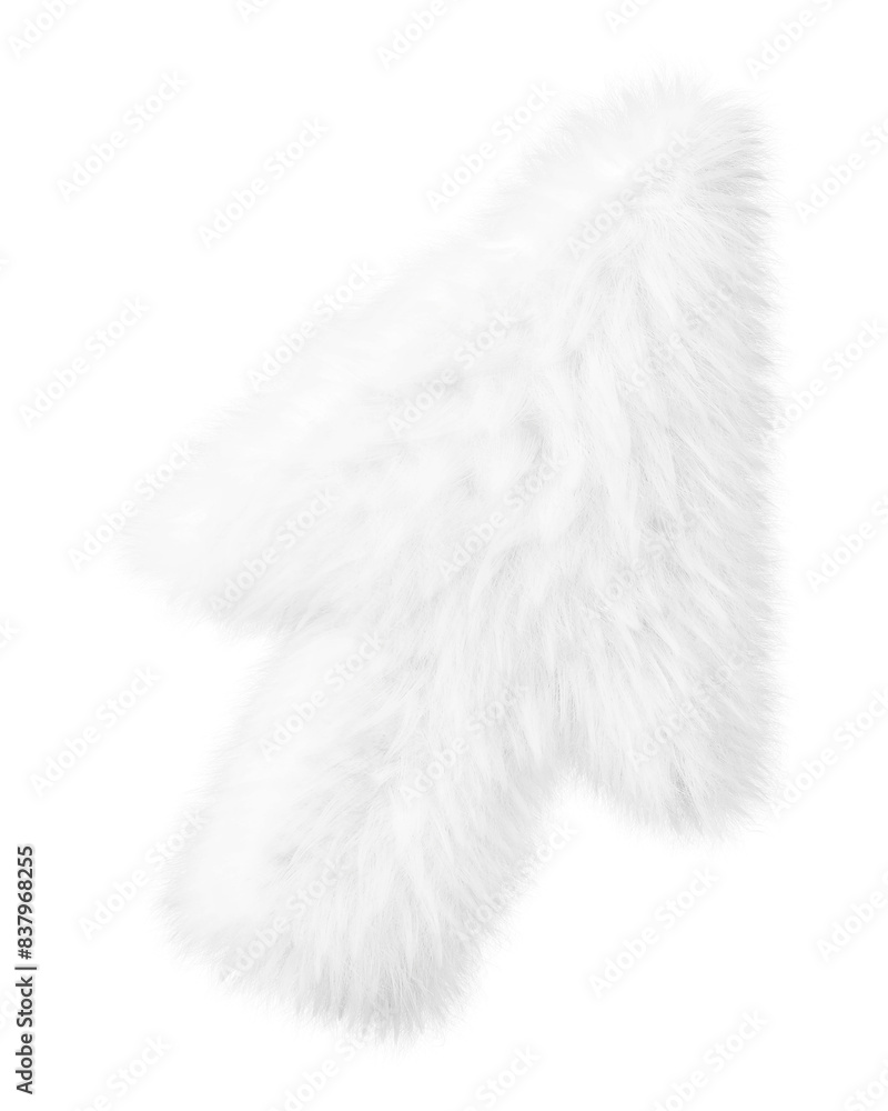White arrow png fluffy 3D shape, transparent background White arrow png fluffy 3D shape, transparent background