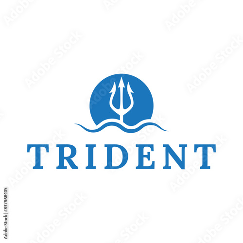 Trident logo vector design concept isolated on white background