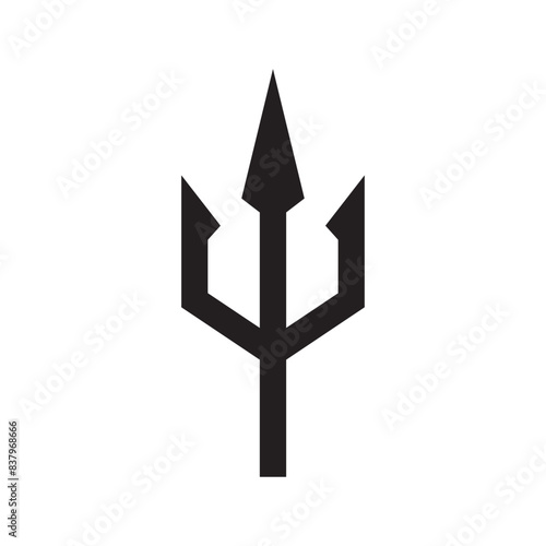Trident icon vector illustration isolated on white background.