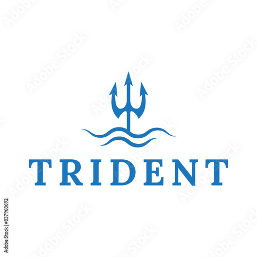 Trident logo vector design concept isolated on white background