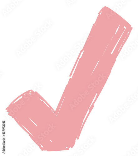 PNG Check mark hand drawn doodle, transparent background photo