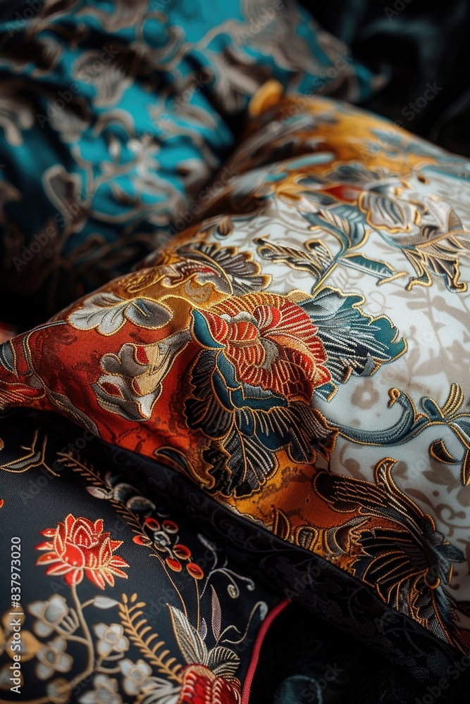 A close-up shot of a pillow on a bed, suitable for use in home decor or lifestyle photography A close-up shot of a pillow on a bed, suitable for use in home decor or lifestyle photography