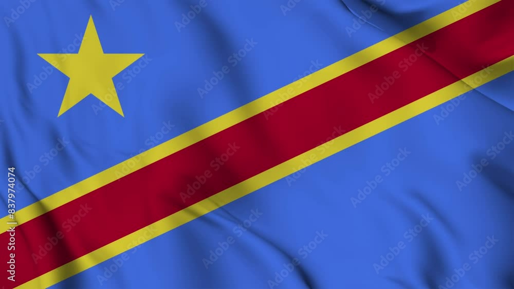 Congo Democratic Republic flag animation for background in 4k. Happy independence day national flag waving. Patriotism symbol. Flag motion graphics. Flag moving Congo Democratic Republic flag animation for background in 4k. Happy independence day national flag waving. Patriotism symbol. Flag motion graphics. Flag moving