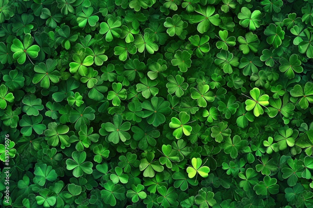 A lush green field with abundant clover growth A lush green field with abundant clover growth