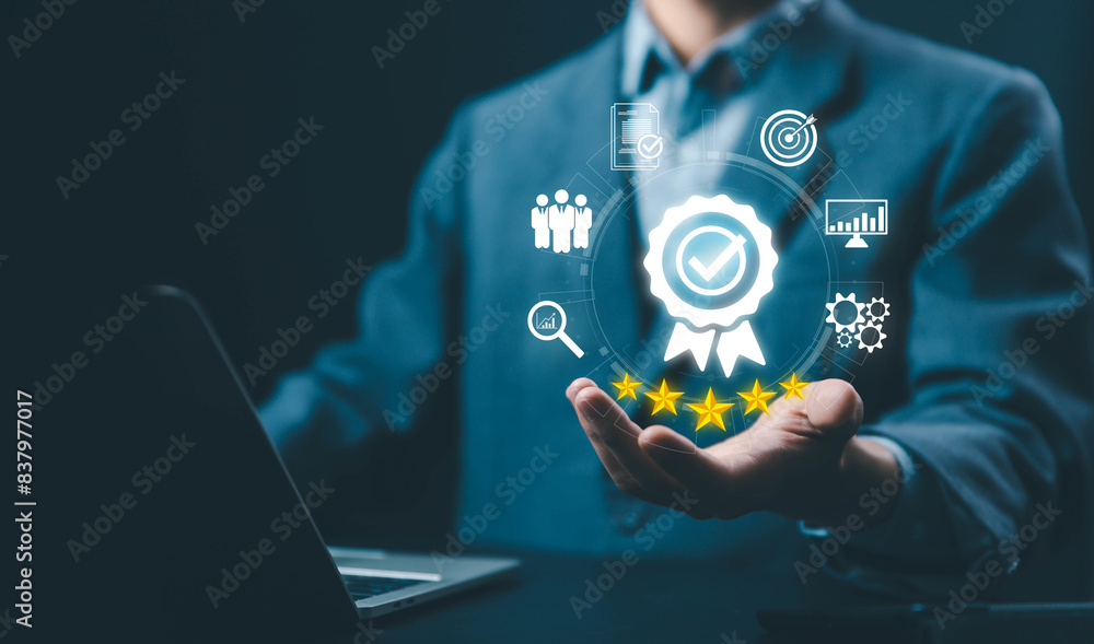 hand show icon quality. service best certification industrial, service system business certificate standard iso digital technology. guarantee process and satisfaction. concept of quality control hand show icon quality. service best certification industrial, service system business certificate standard iso digital technology. guarantee process and satisfaction. concept of quality control