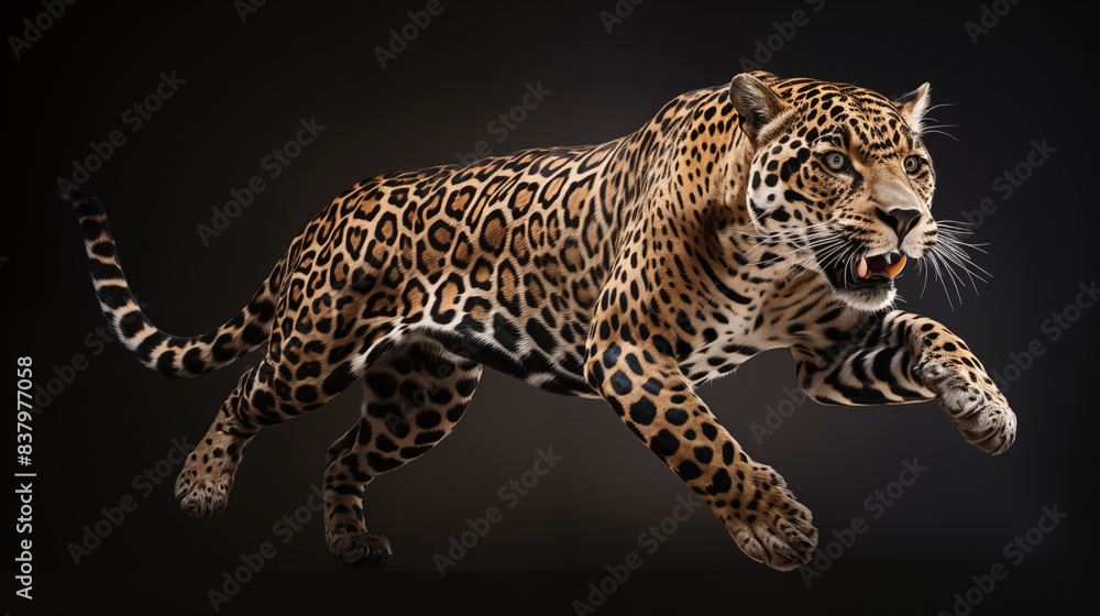 Fototapeta premium Jaguar’s Graceful Leap