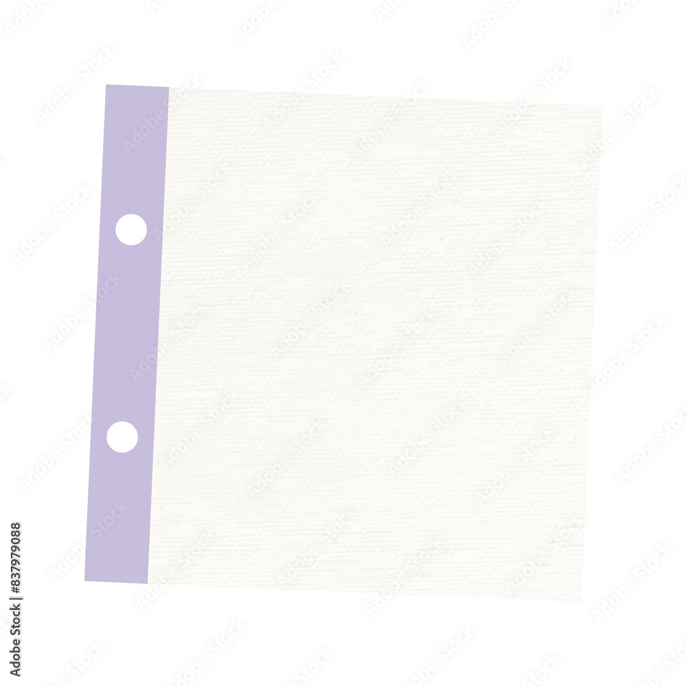 Fototapeta premium Beige hole punched notepaper journal sticker design element