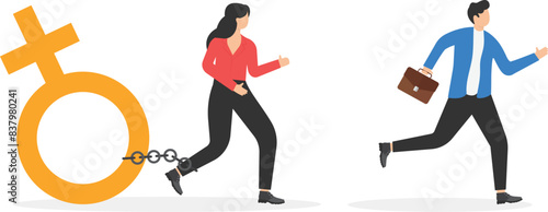 Business competition. Teamwork, winner and losers business people concept. Gender gap, feminist movement. Office Relationships. 
