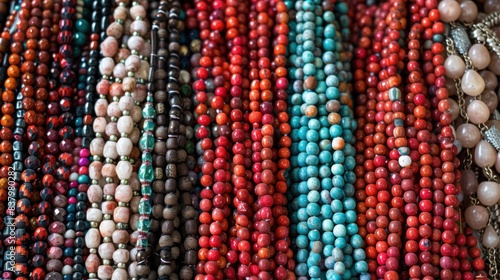 Colorful bead necklaces are available in many markets.