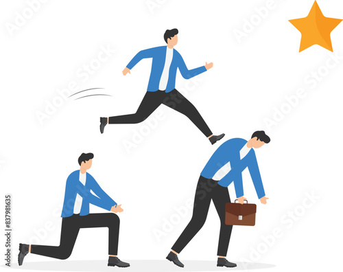 businessman stomping on another for his success-Business concept vector

 photo