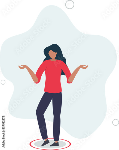 Business boundary, limitation or framing that prevent progress work, prohibited activity that limit business or career growth.flat vector illustration.