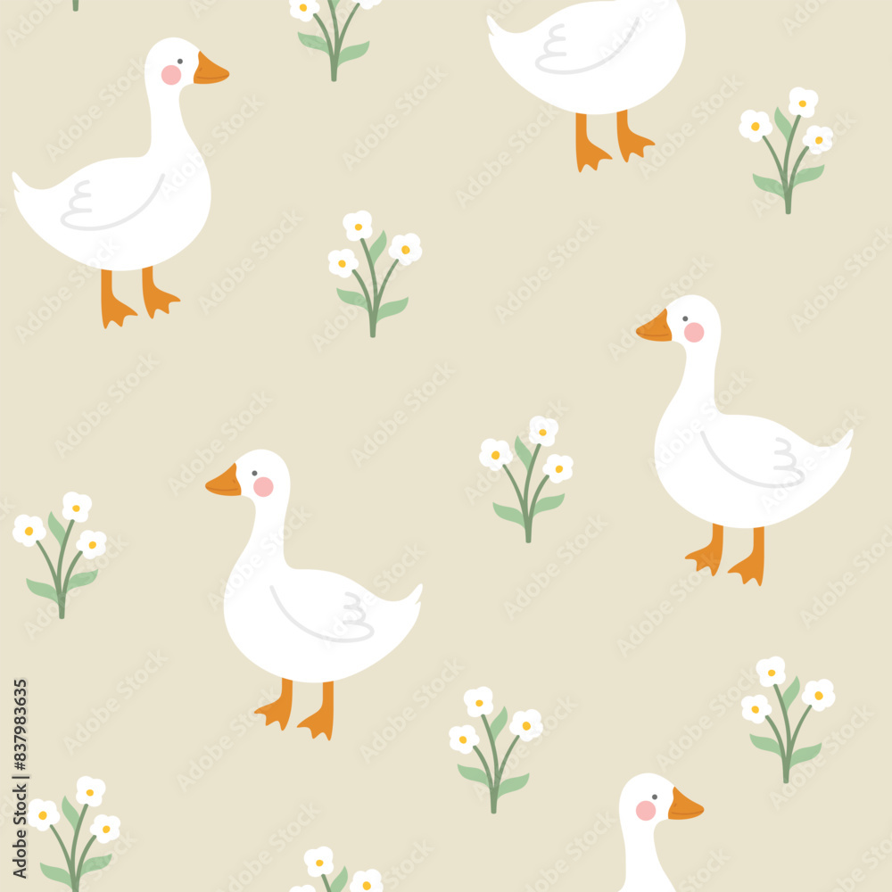 Swan Seamless Pattern, Vector illustration background Swan Seamless Pattern, Vector illustration background