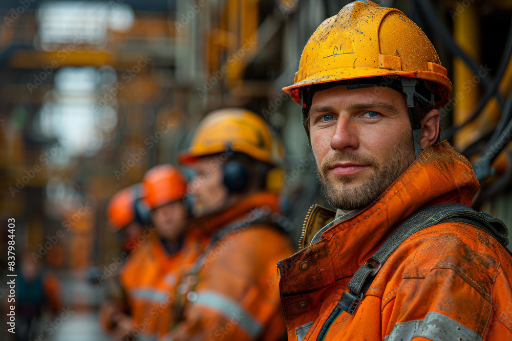 Multinational corporations and offshore operations with Create a scene of workers from multinational corporations engaged in offshore operations, with a backdrop of industrial facilities and detailed Multinational corporations and offshore operations with Create a scene of workers from multinational corporations engaged in offshore operations, with a backdrop of industrial facilities and detailed