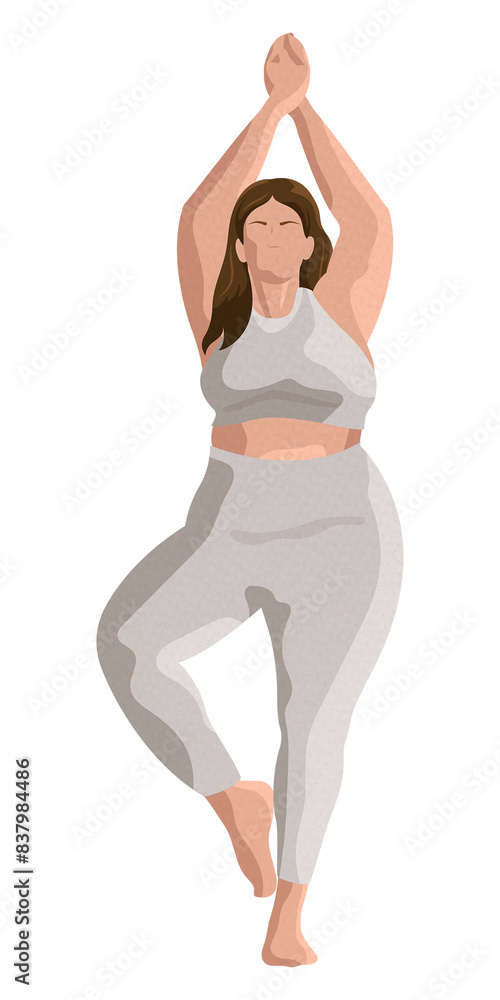 Yoga png tree pose sticker in minimal style Yoga png tree pose sticker in minimal style