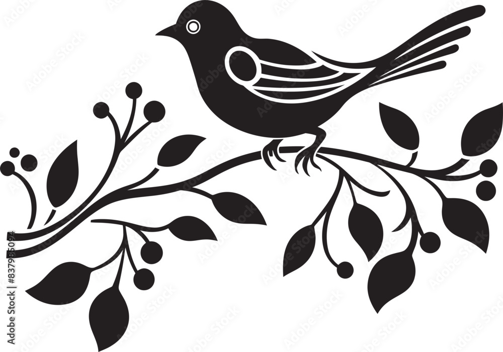 Fototapeta premium Birds Leafy Sanctuary Leafy Branch Birds Shelter