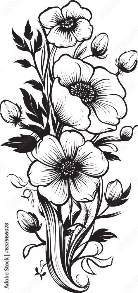 Fototapeta premium Blooming Harmony Vector Logo Design Elegant Blooms Floral Icon Art