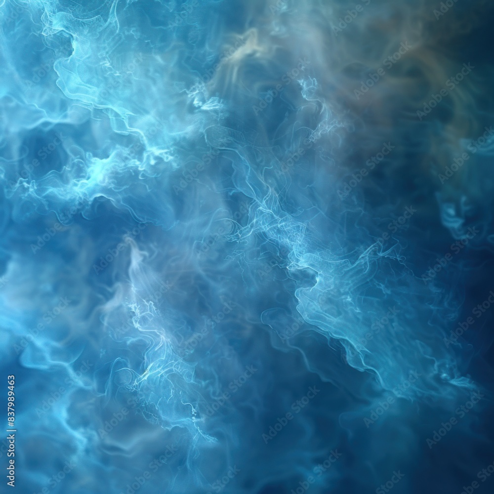 Obraz premium The open space of dense clouds undulating on the surface of the sea with a soft, glowing blue background sky creates a dramatic effect