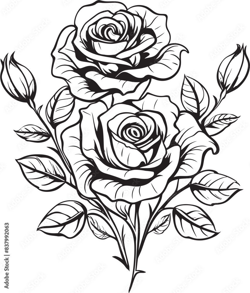 custom made wallpaper toronto digitalRosy Harmony Graphic Icon Design Radiant Rose Bouquet Vector Graphic Bliss