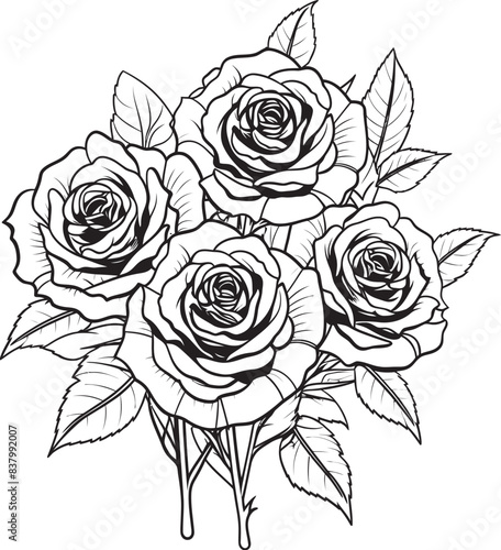 Wallpaper Mural Graceful Roses Vector Logo Design Rosy Elegance Graphic Bliss Torontodigital.ca