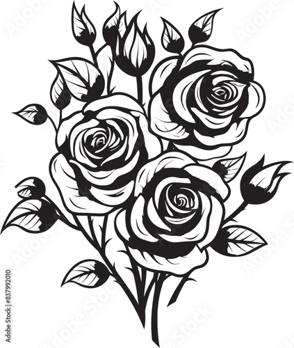 Wallpaper Mural Rosy Elegance Graphic Bliss Radiant Roses Iconic Logo Harmony Torontodigital.ca