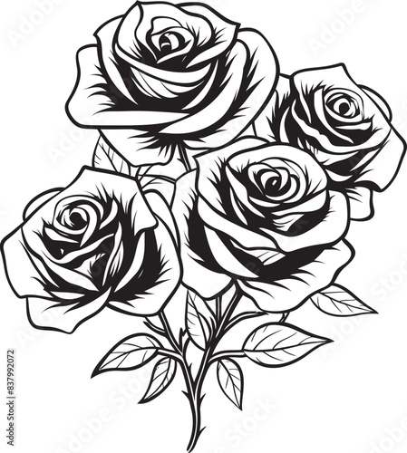 Wallpaper Mural Rosy Elegance Vector Design Bliss Blossom Symphony Graphic Logo Art Torontodigital.ca