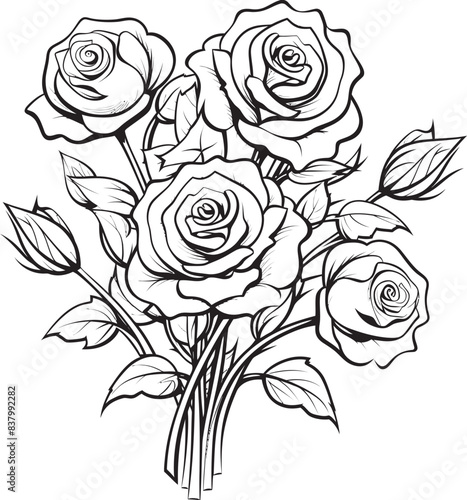 Wallpaper Mural Radiant Roses Iconic Logo Vector Petal Perfection Rose Bunch Bliss Torontodigital.ca