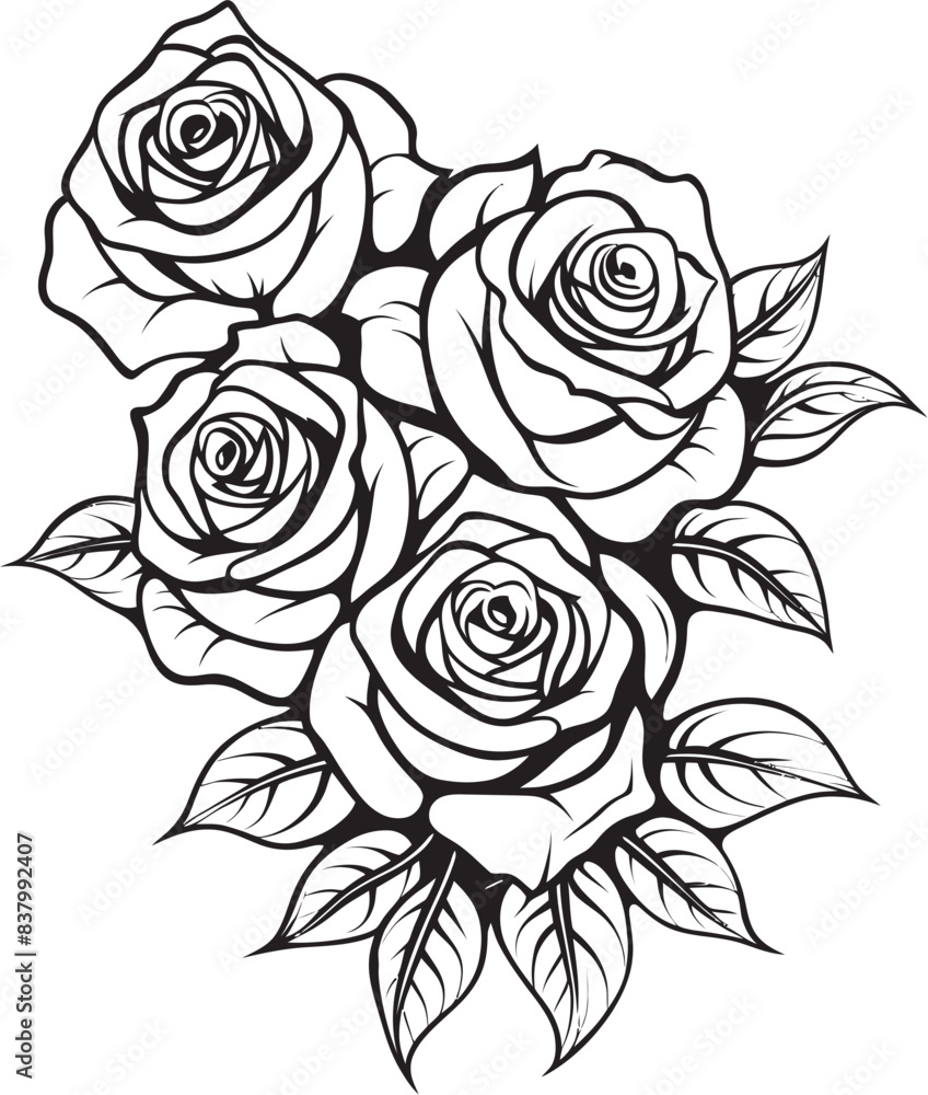 custom made wallpaper toronto digitalFloral Fusion Vector Logo Harmony Graceful Roses Bunch of Roses Art