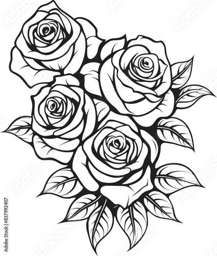 Wallpaper Mural Floral Fusion Vector Logo Harmony Graceful Roses Bunch of Roses Art Torontodigital.ca