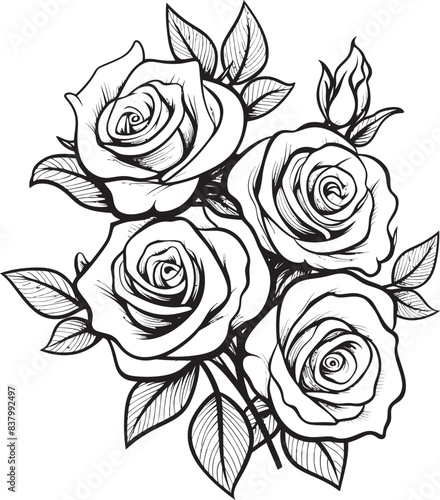 Wallpaper Mural Rosy Bloom Bliss Graphic Logo Blossom Brilliance Vector Rose Design Torontodigital.ca