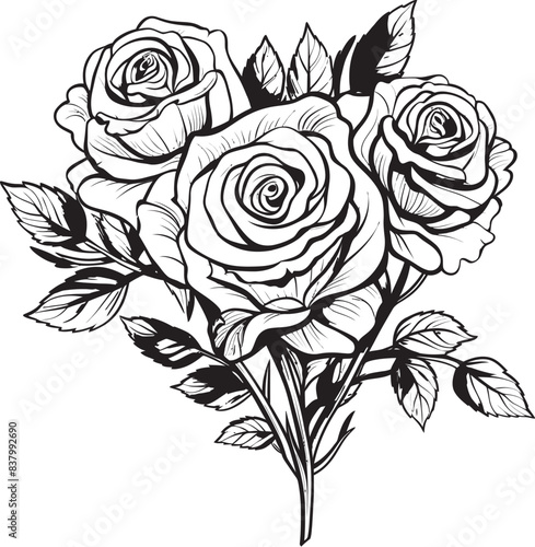 Wallpaper Mural Rosy Bloom Bliss Bunch Logo Design Radiant Rose Bouquet Vector Rose Icon Torontodigital.ca