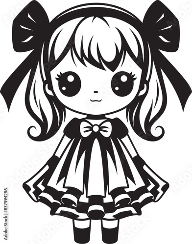Serene Spirit Girl Logo Icon Radiant Reverie Cartoon Icon Design