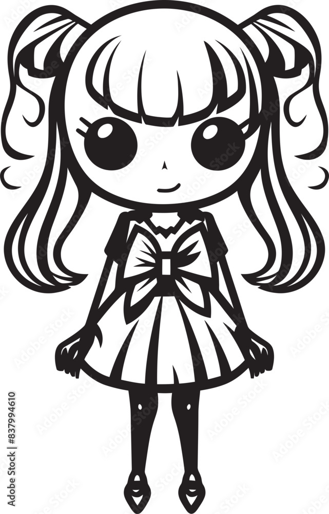 Enchanting Elegance Vector Cartoon Art Precious Pixie Girl Icon Design Enchanting Elegance Vector Cartoon Art Precious Pixie Girl Icon Design