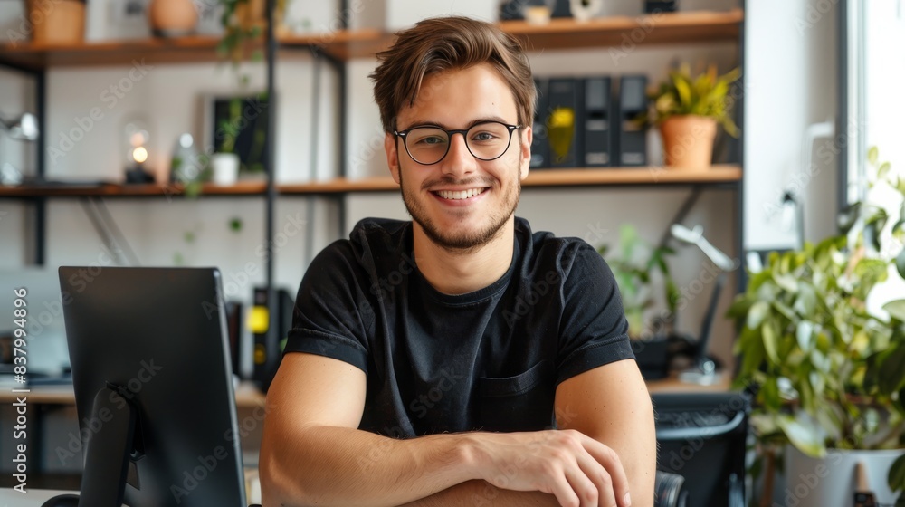 Headshot of a Tech Startup Founder in Minimalist Office Headshot of a Tech Startup Founder in Minimalist Office