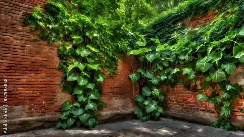 ivy on wall Corners with green leaves ivy on wall Corners with green leaves