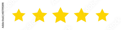 Gold Stars rating icon set  five star rating  Vector illustration.