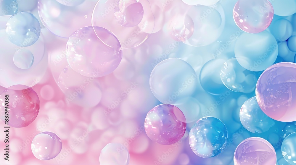Pastel pink and blue bubble background