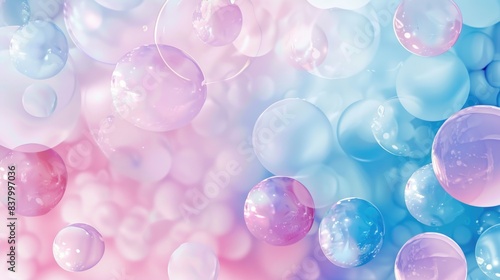 Obraz na płótnie Pastel pink and blue bubble background w salonie