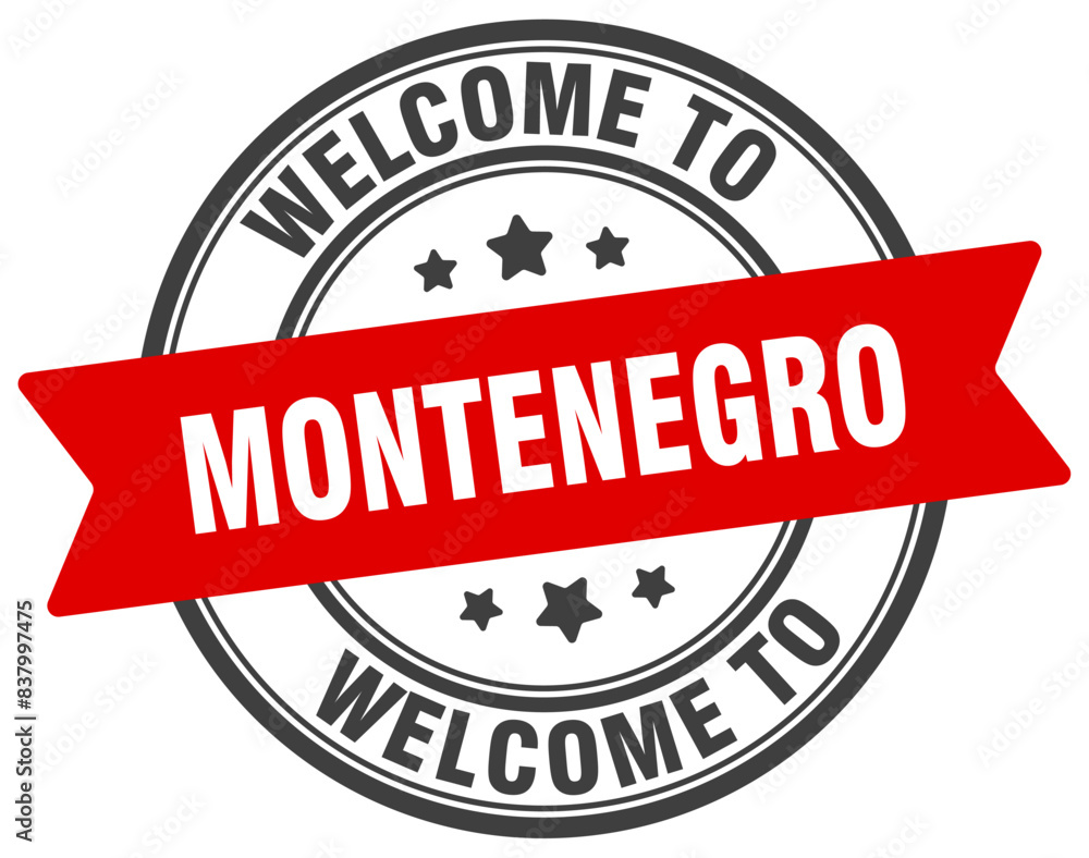 Welcome to Montenegro stamp. Montenegro round sign Welcome to Montenegro stamp. Montenegro round sign