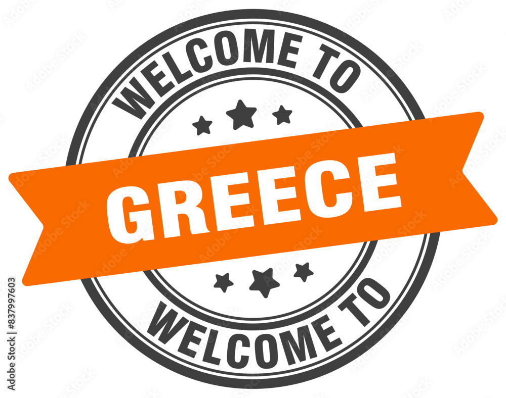 Fototapeta premium Welcome to Greece stamp. Greece round sign