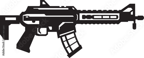 Tactical Titan Combat Icon Graphic Stealth Dominator Modern Gun Icon Design