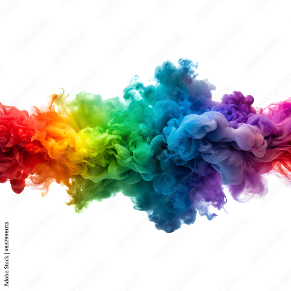 Rainbow gradient colorful ink smoke isolated on white or transparent bg Rainbow gradient colorful ink smoke isolated on white or transparent bg