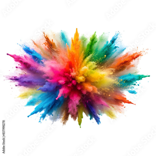Rainbow gradient colorful ink smoke isolated transparent background