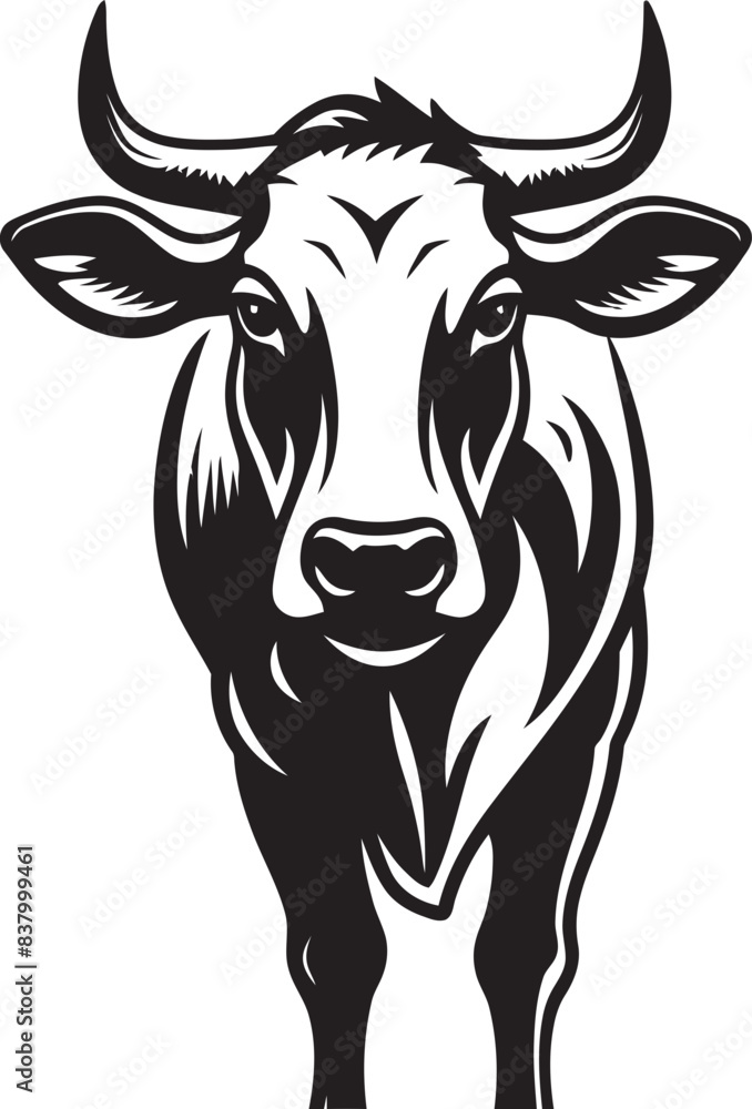 Naklejka premium Dairy Dazzle Logo Vector Graphic Moo Mirage Cow Icon Design