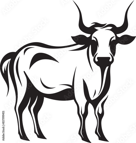 Bovine Bloom Cow Vector Icon Moo Muse Iconic Logo Icon