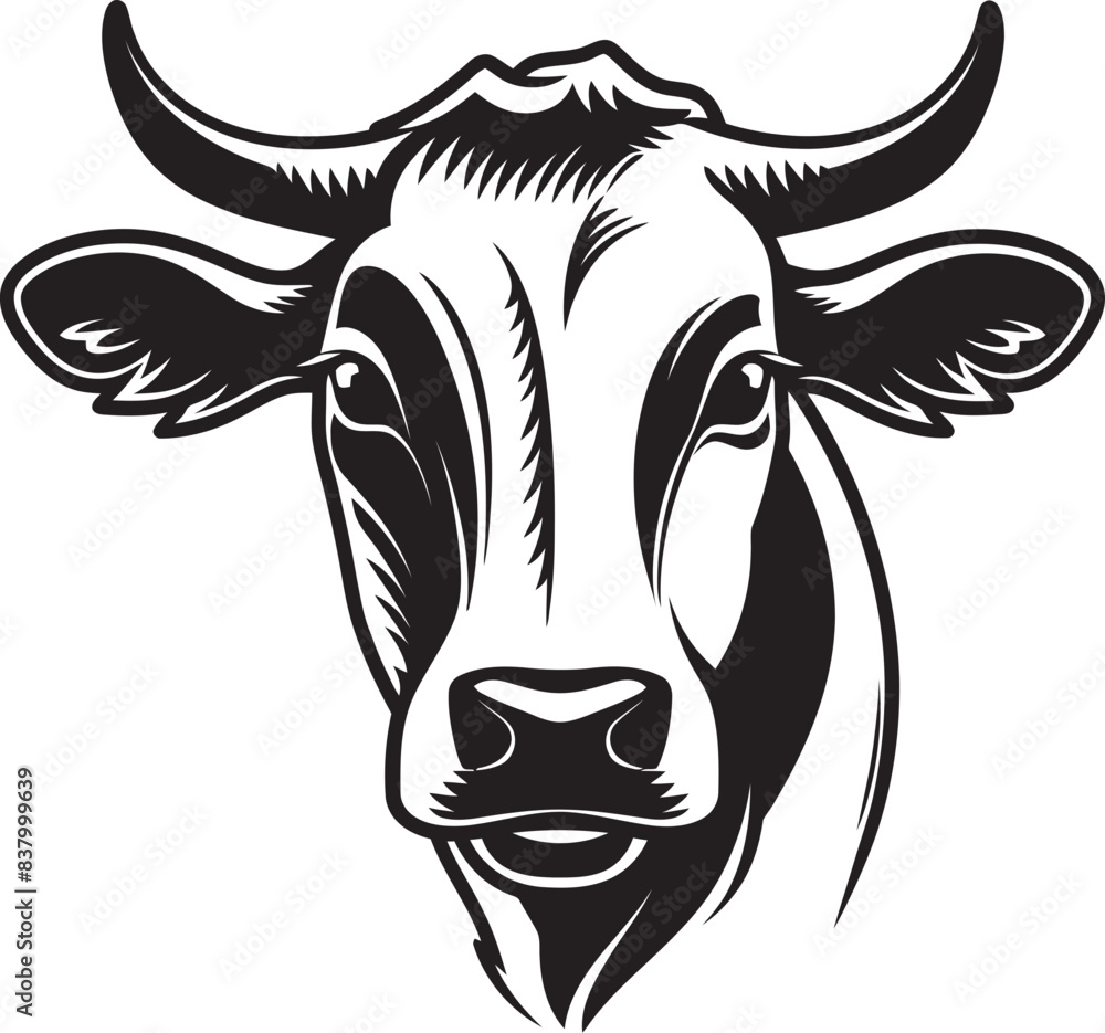 Obraz premium Bovine Bloom Logo Vector Graphic Dairy Dream Cow Icon Art