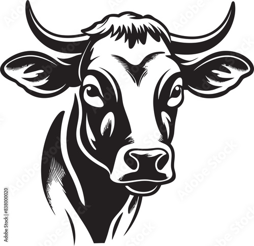 Moo Majesty Cow Iconic Logo Pastoral Panache Vector Logo Graphic