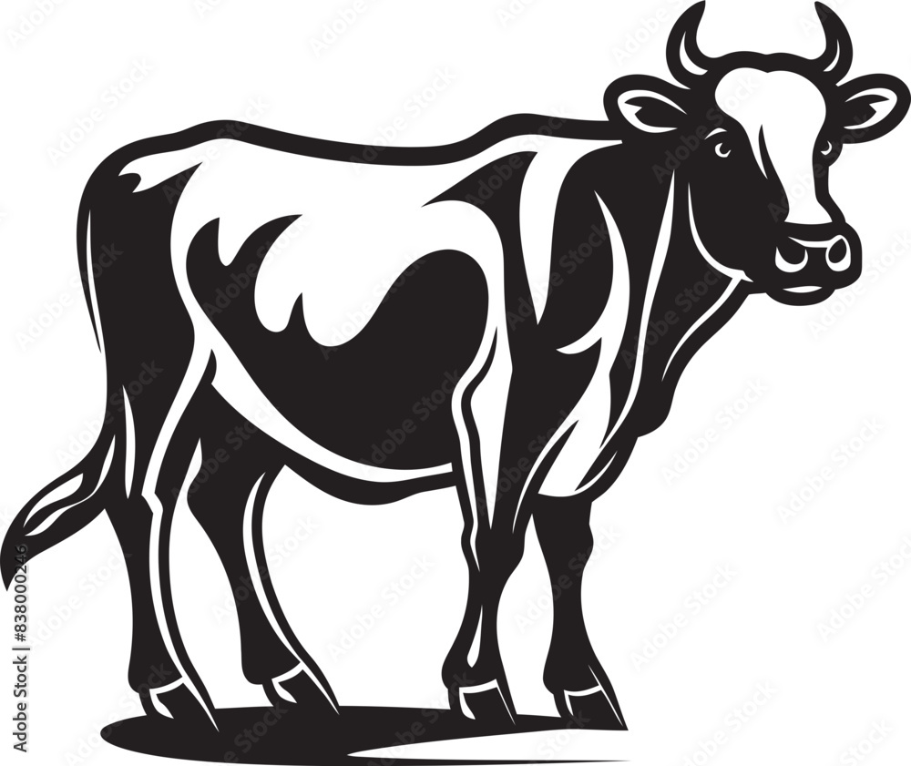 Fototapeta premium Bovine Brilliance Vector Logo Icon Moo Majesty Iconic Cow Design